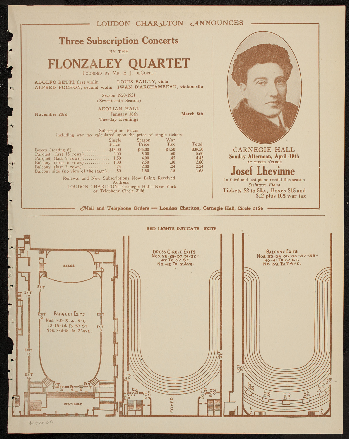 New Symphony Orchestra, April 14, 1920, program page 11