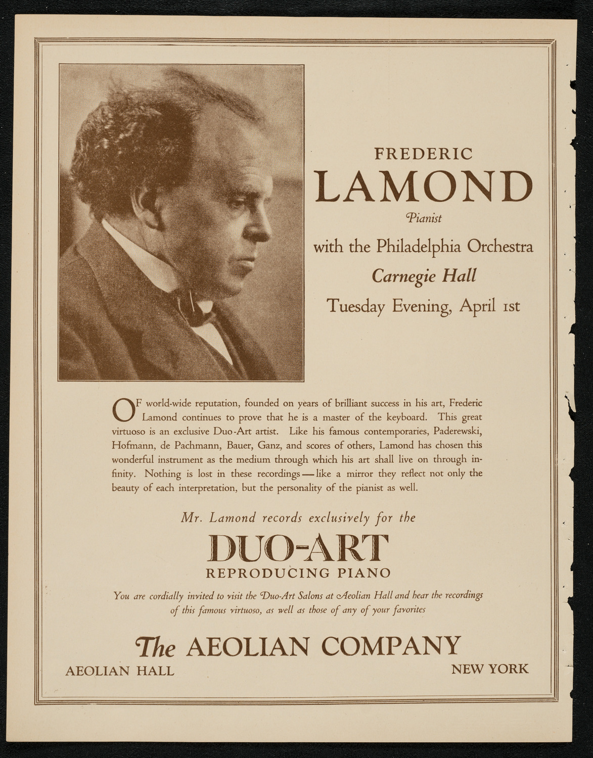 New York Philharmonic, March 27, 1924, program page 2