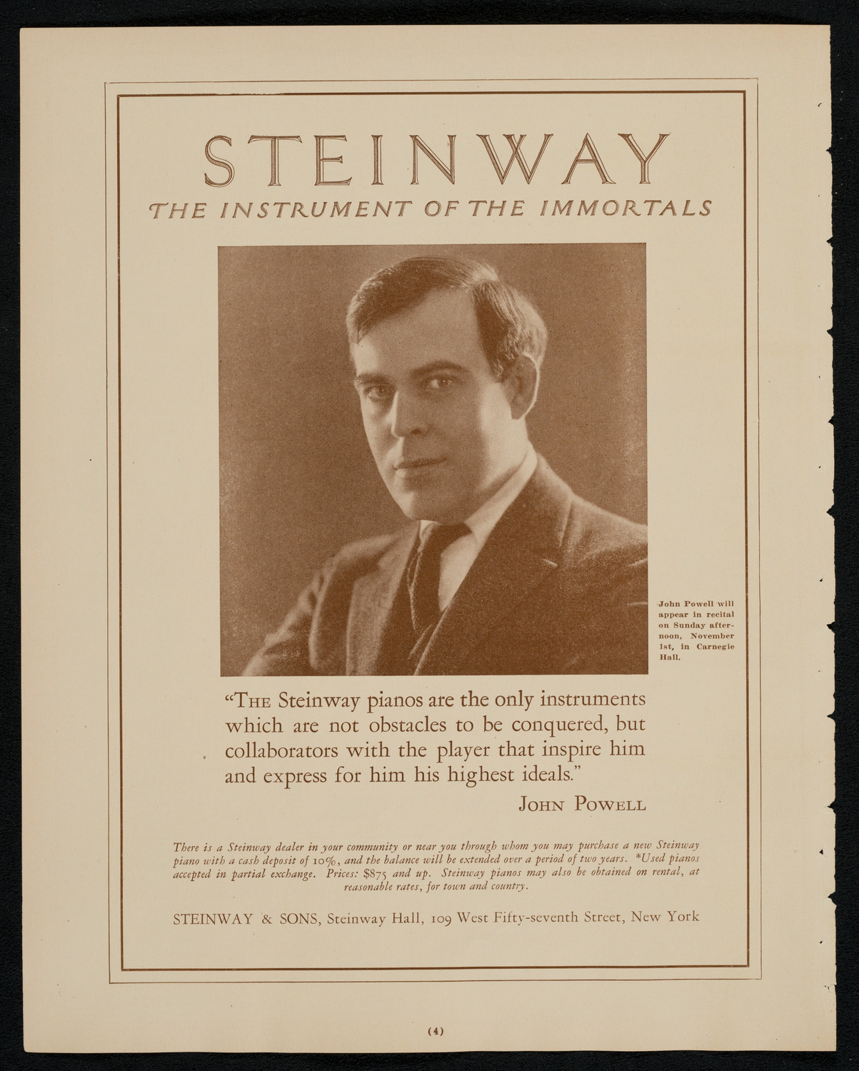 Josef Lhévinne, Piano, October 23, 1925, program page 4