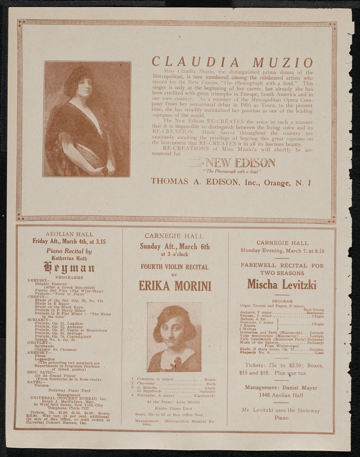 National Symphony Orchestra, March 1, 1921, program page 2