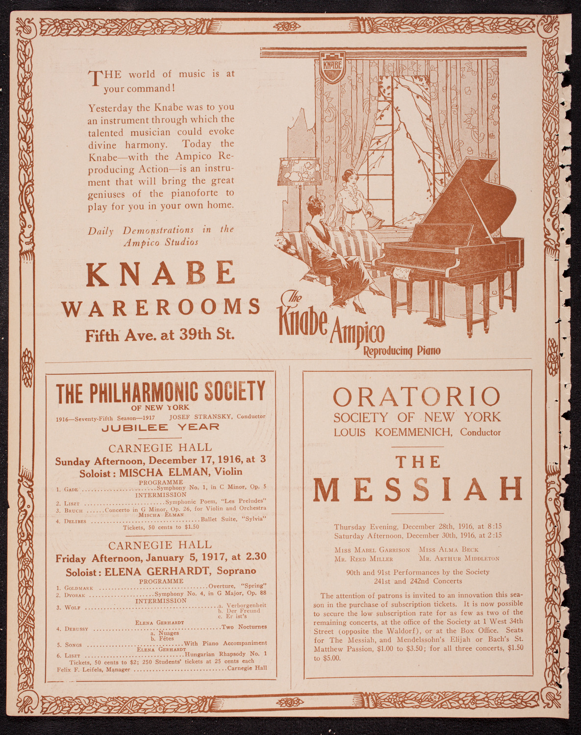 New York Symphony Orchestra, December 16, 1916, program page 12