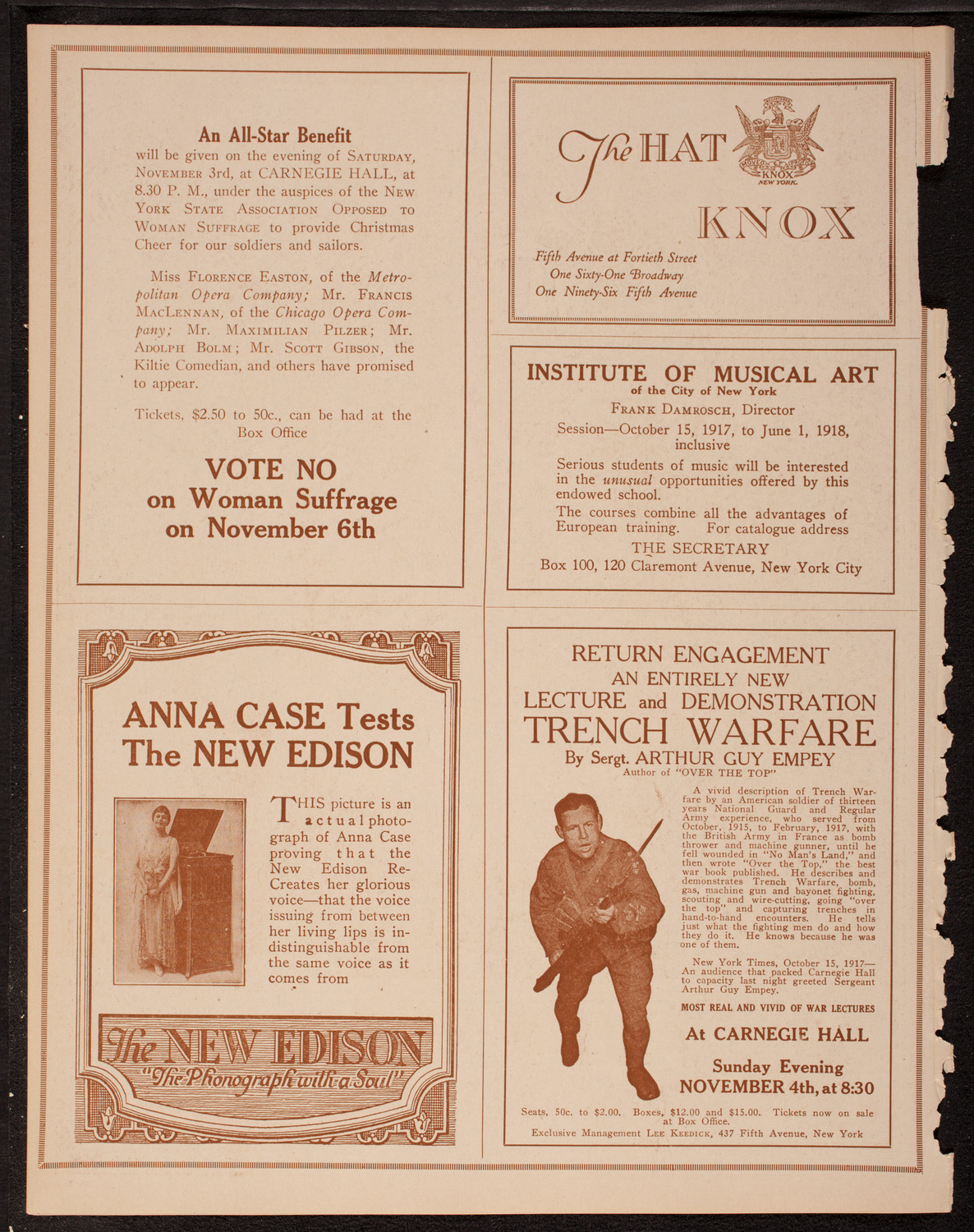 Fritz Kreisler, Violin, October 28, 1917, program page 2