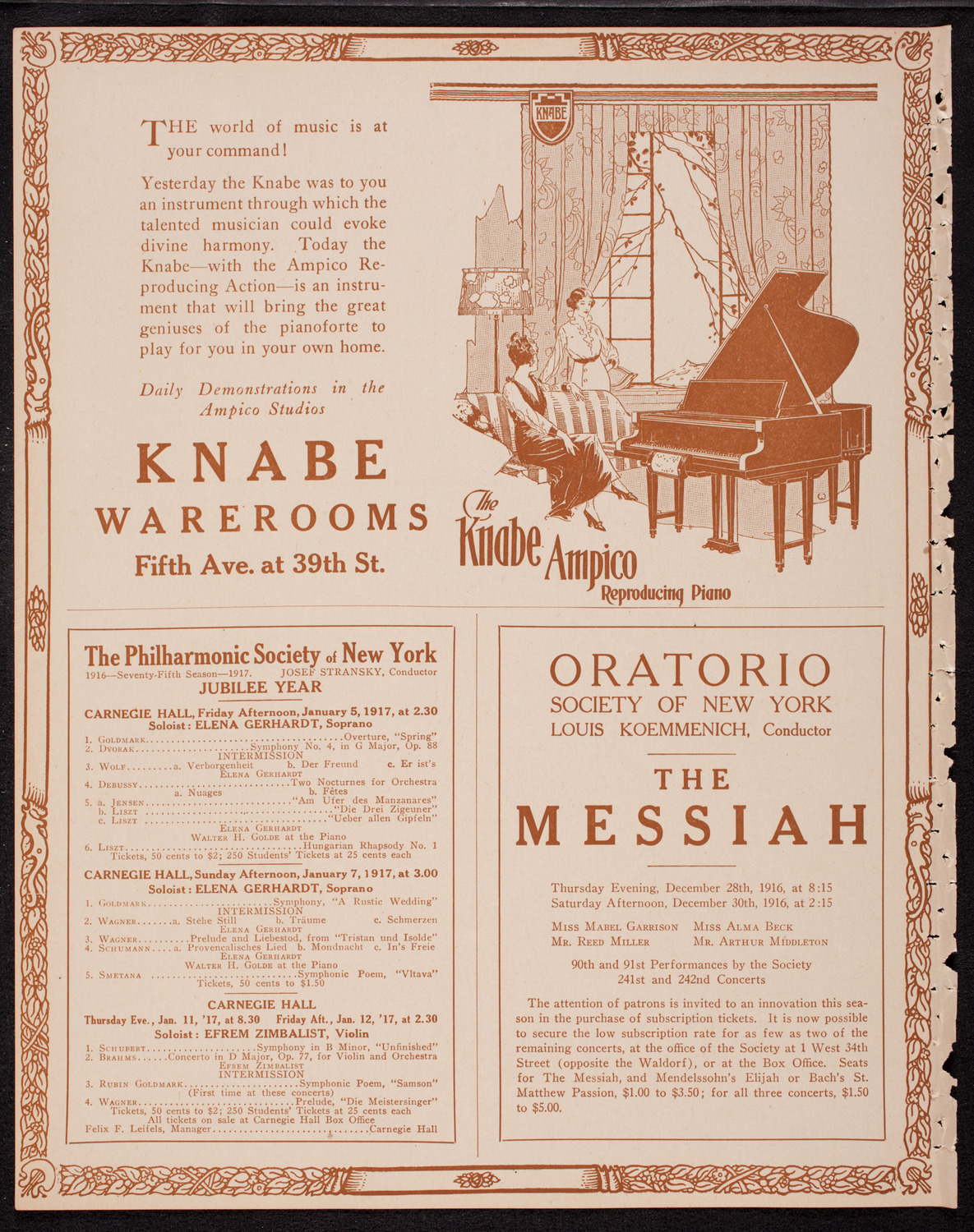 Ernest Schelling, Piano, December 26, 1916, program page 12