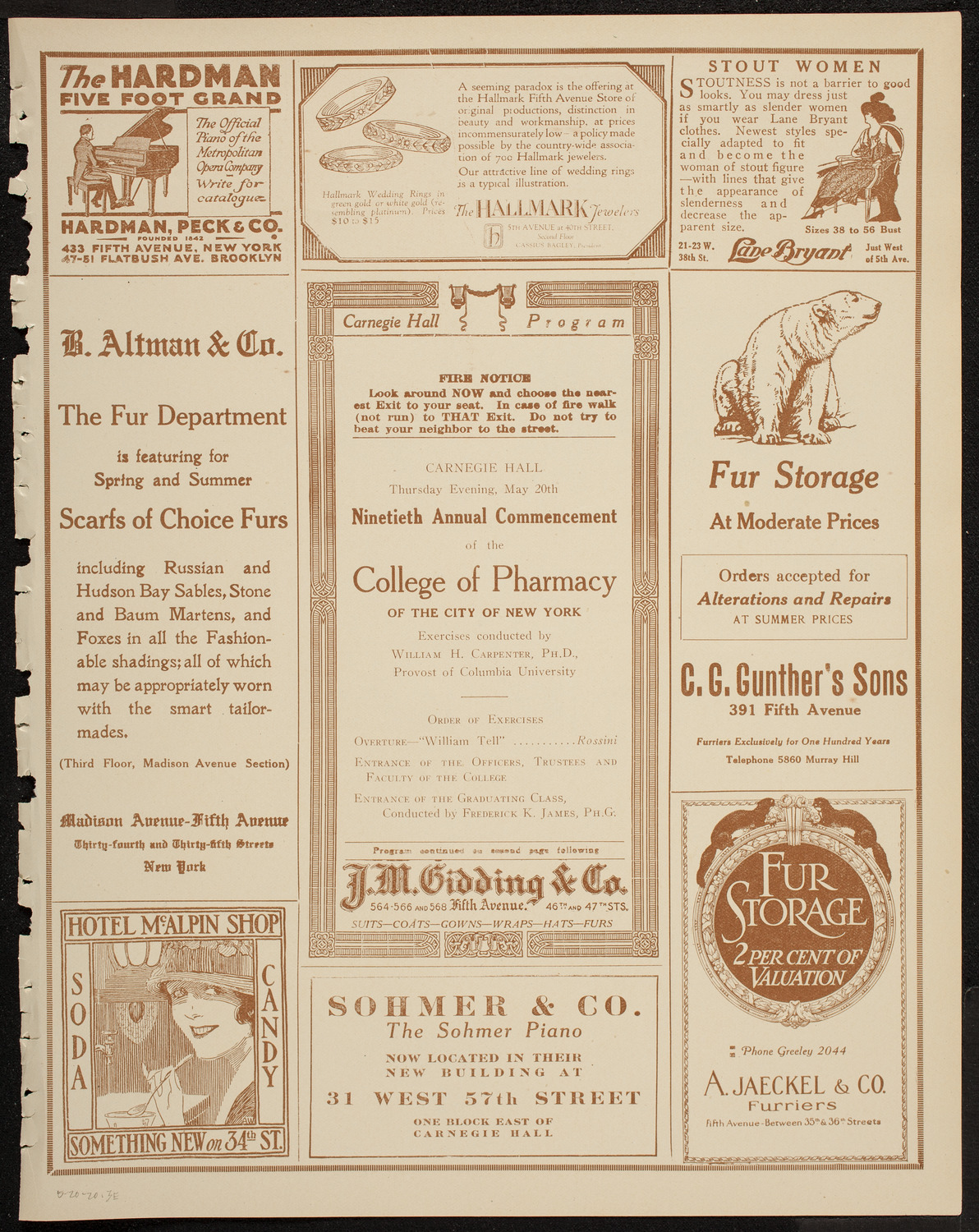 Graduation: College of Pharmacy of the City of New York, May 20, 1920, program page 5