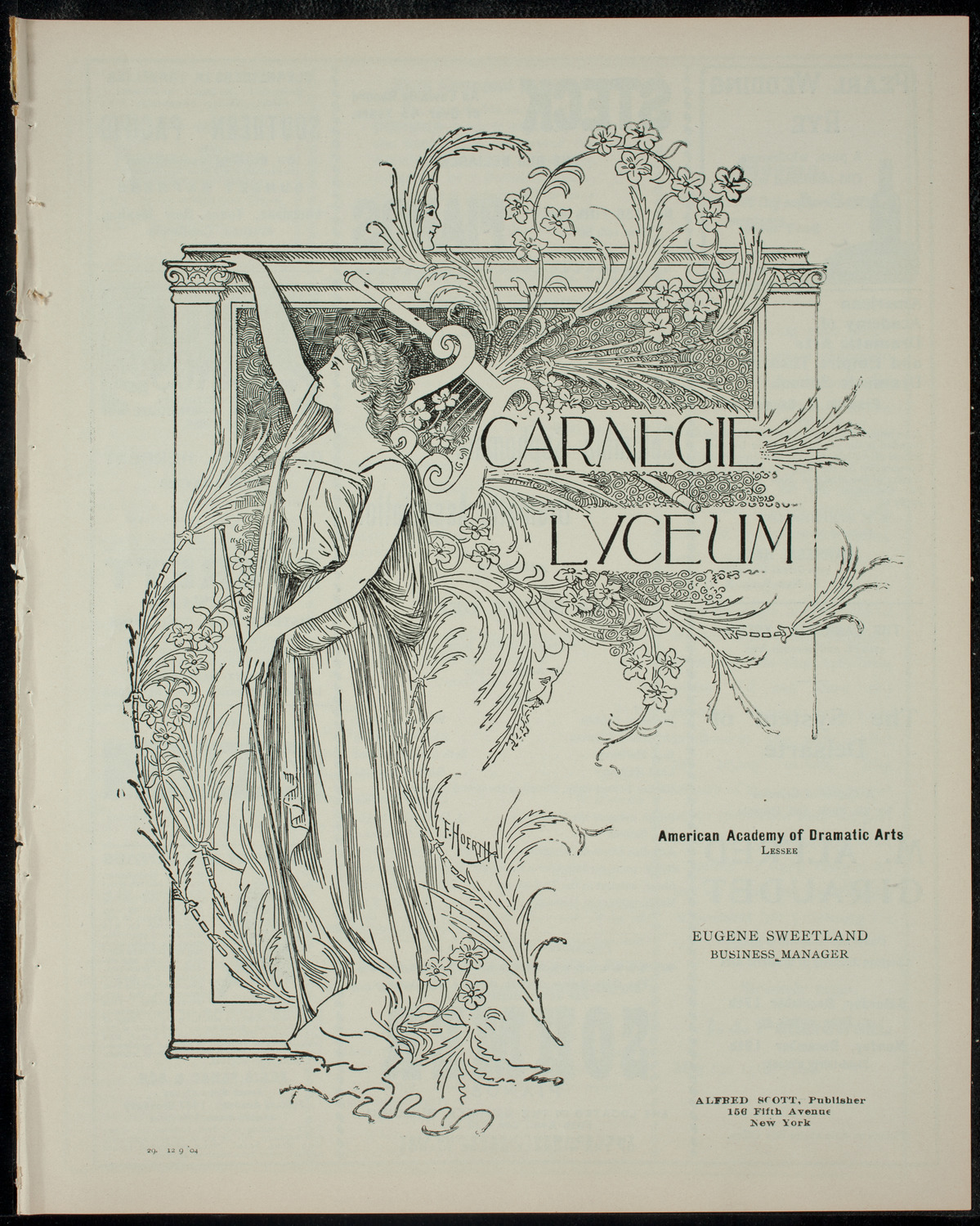 Columbia Sophomore Dramatic Association, December 9, 1904, program page 1