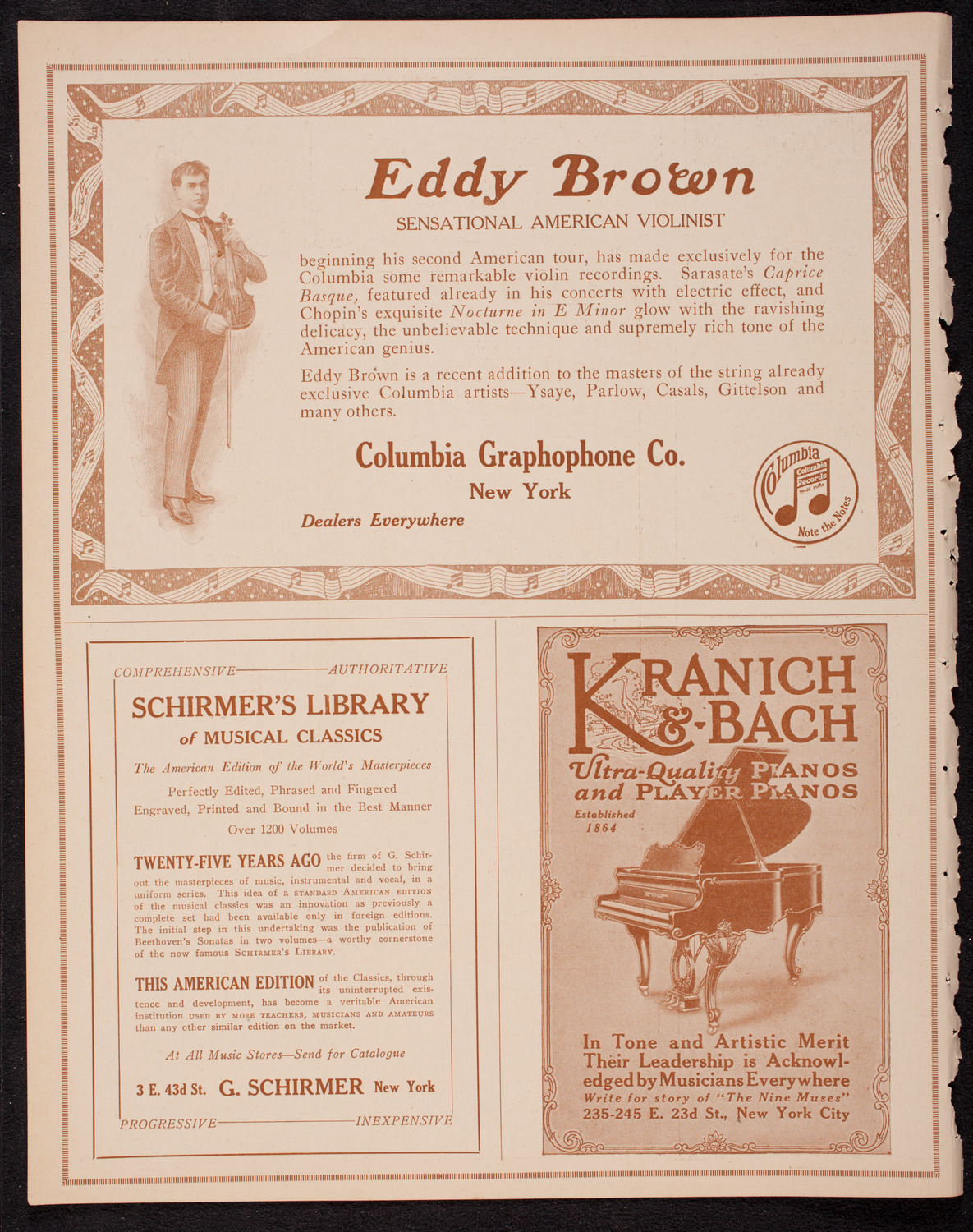 Fritz Kreisler, Violin, October 14, 1916, program page 6