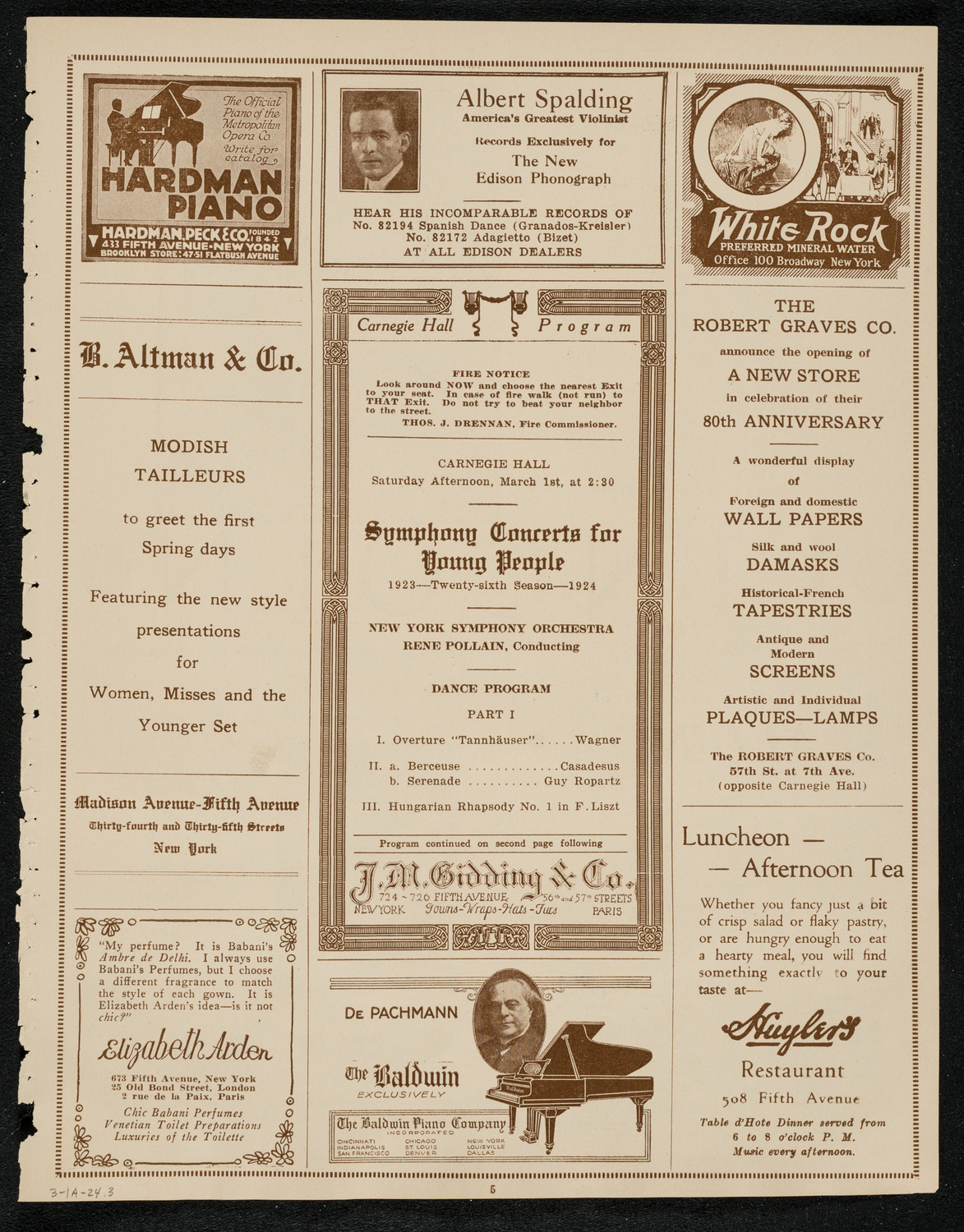 Symphony Concert for Young People, March 1, 1924, program page 5