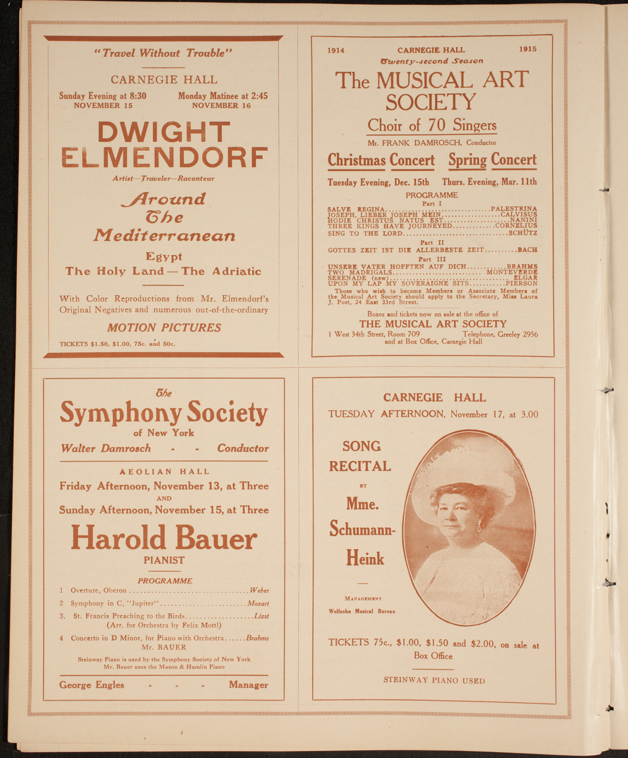 New York Philharmonic, November 12, 1914, program page 8