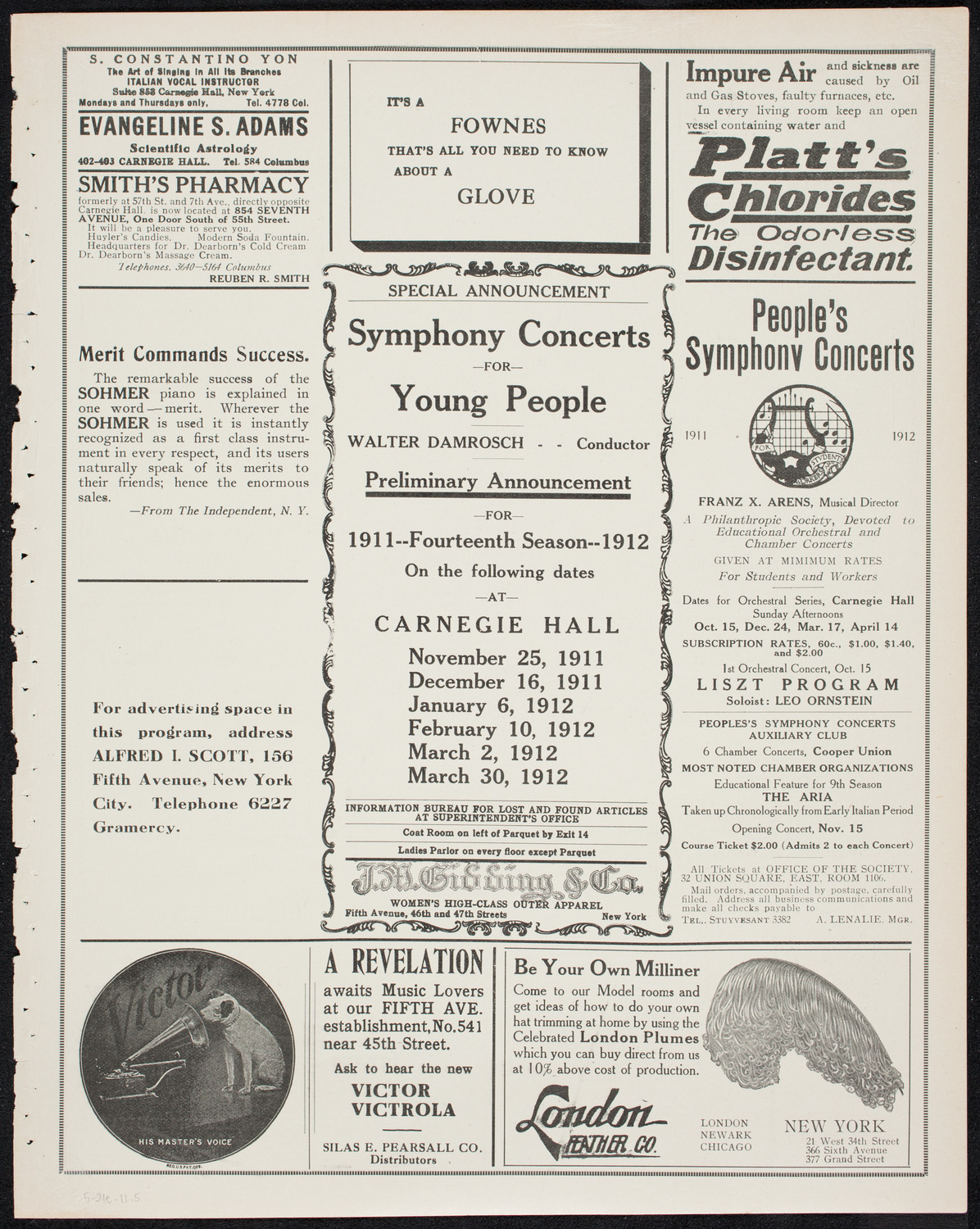 David Bispham, Baritone, May 21, 1911, program page 9