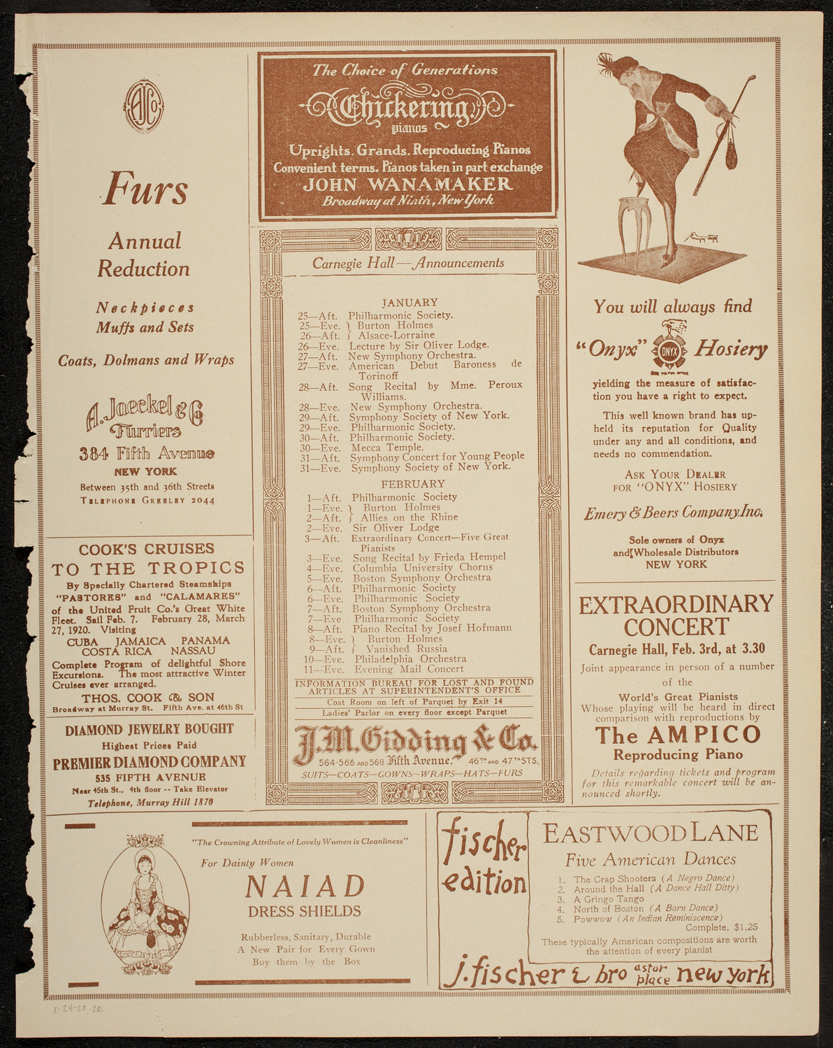 Chalif Dancers, January 24, 1920, program page 3