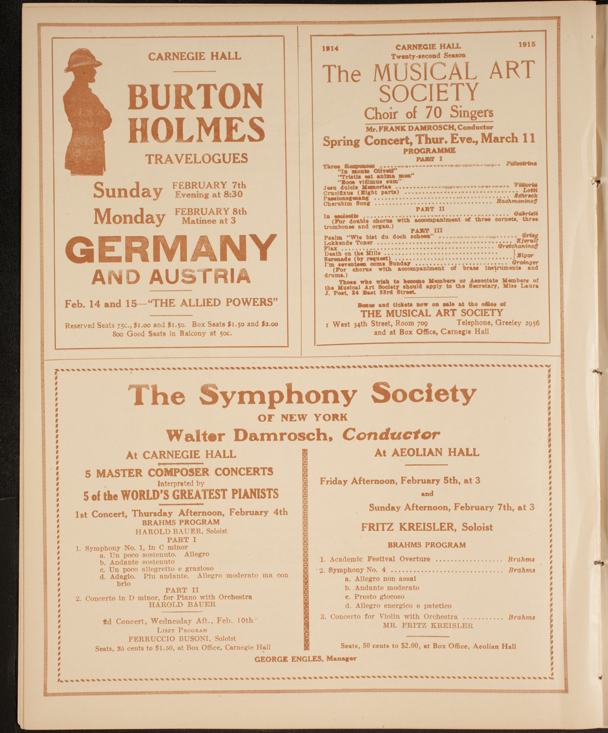 Columbia University Chorus, February 2, 1915, program page 8