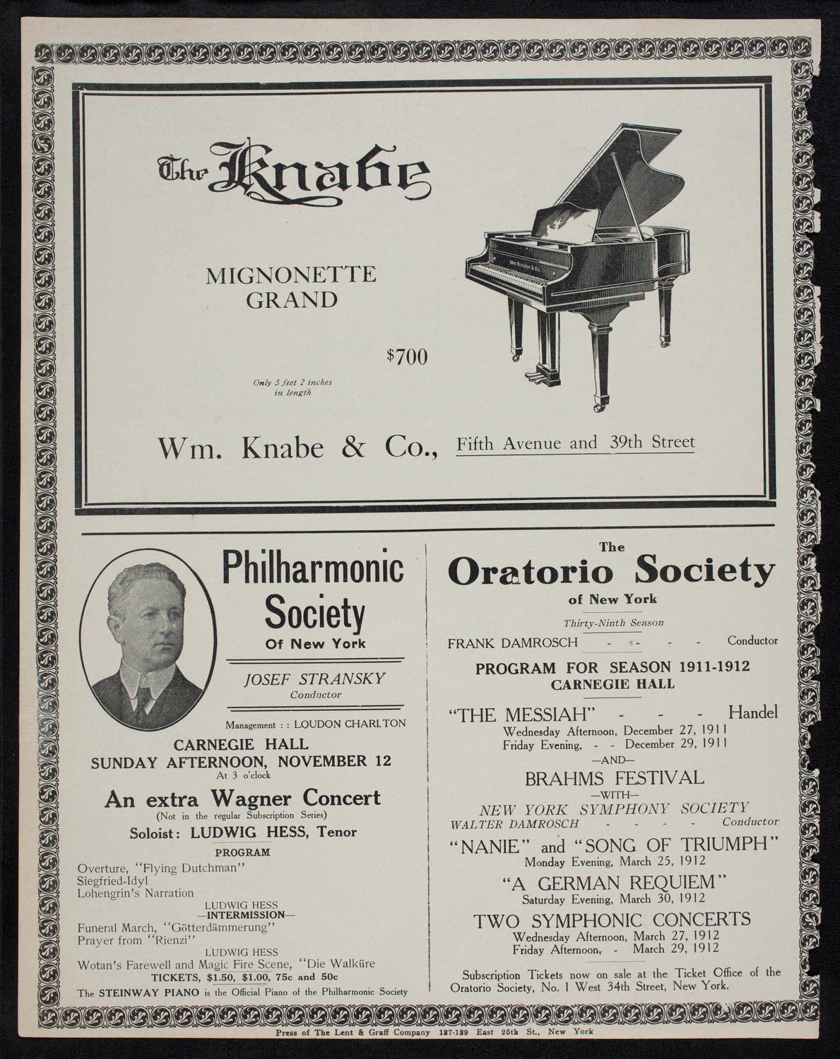 Alma Gluck, Soprano, November 9, 1911, program page 12