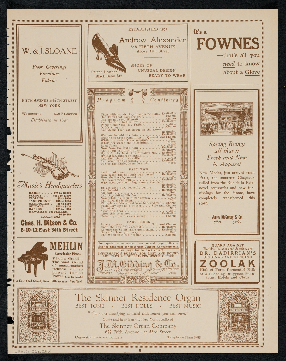 Columbia University Chorus, March 26, 1923, program page 7