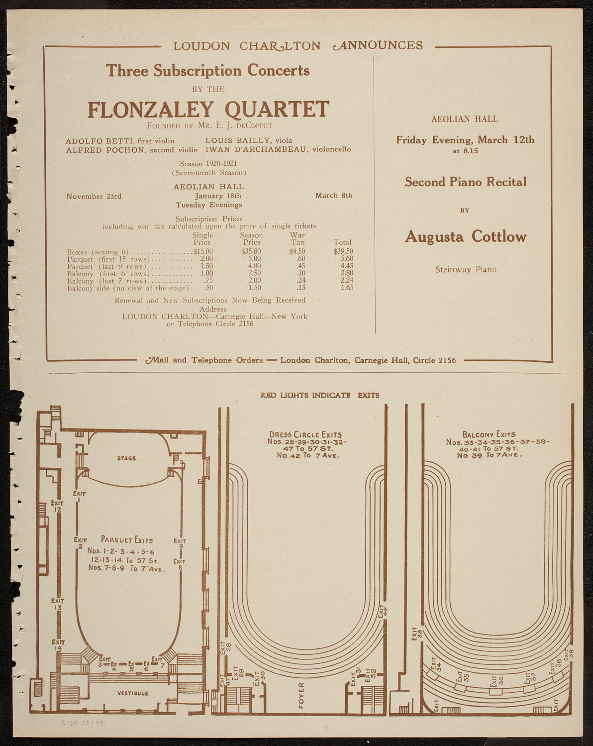 Maximilian Rose, Violin, February 29, 1920, program page 11