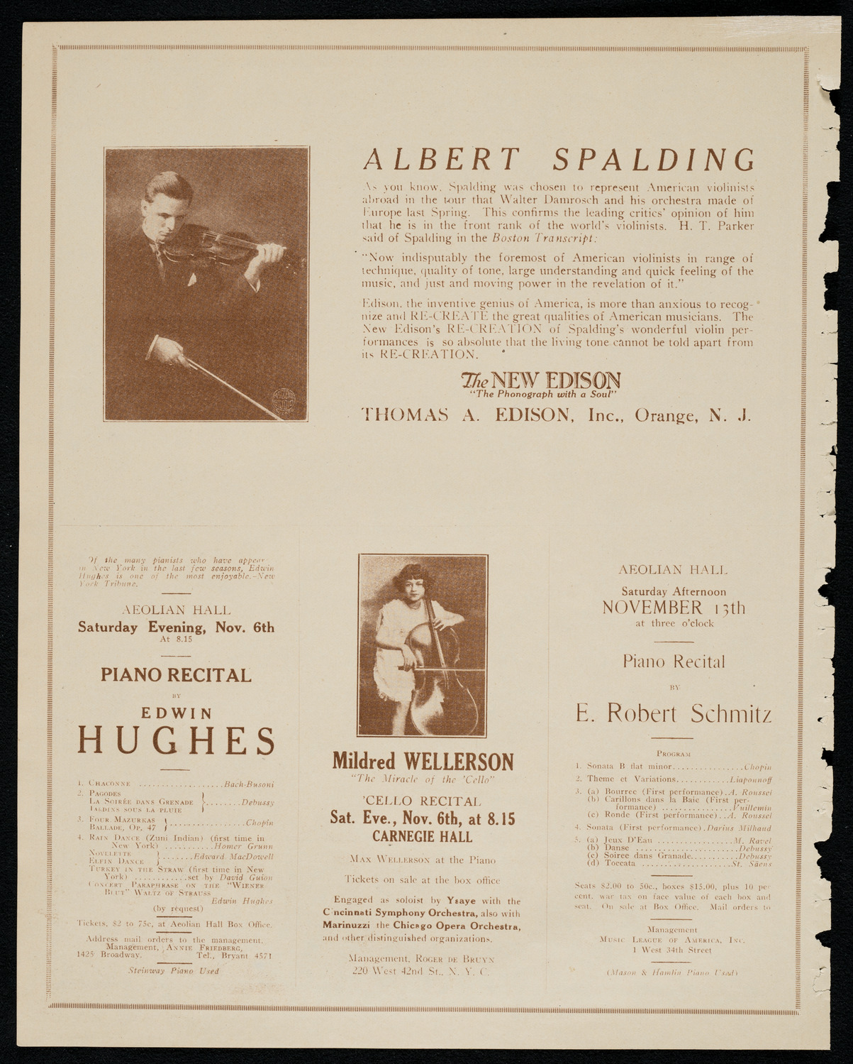 National Symphony Orchestra, November 2, 1920, program page 2