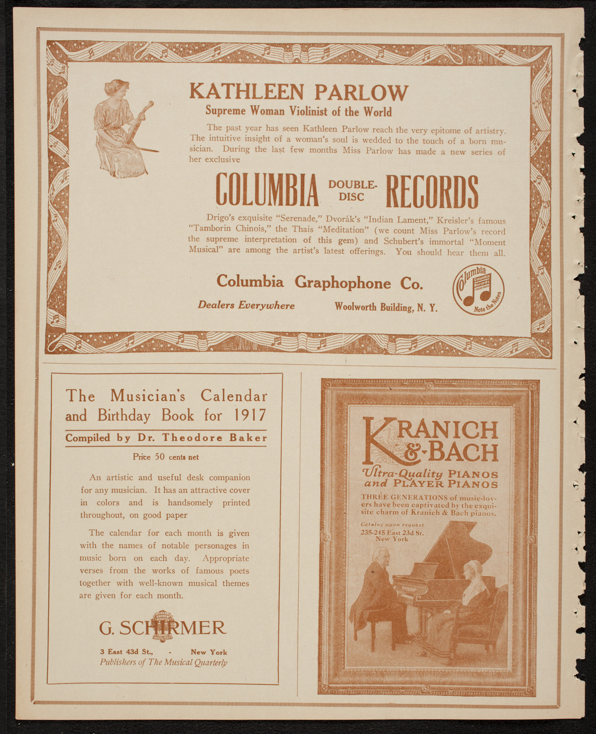 New York Symphony Orchestra, January 27, 1917, program page 6