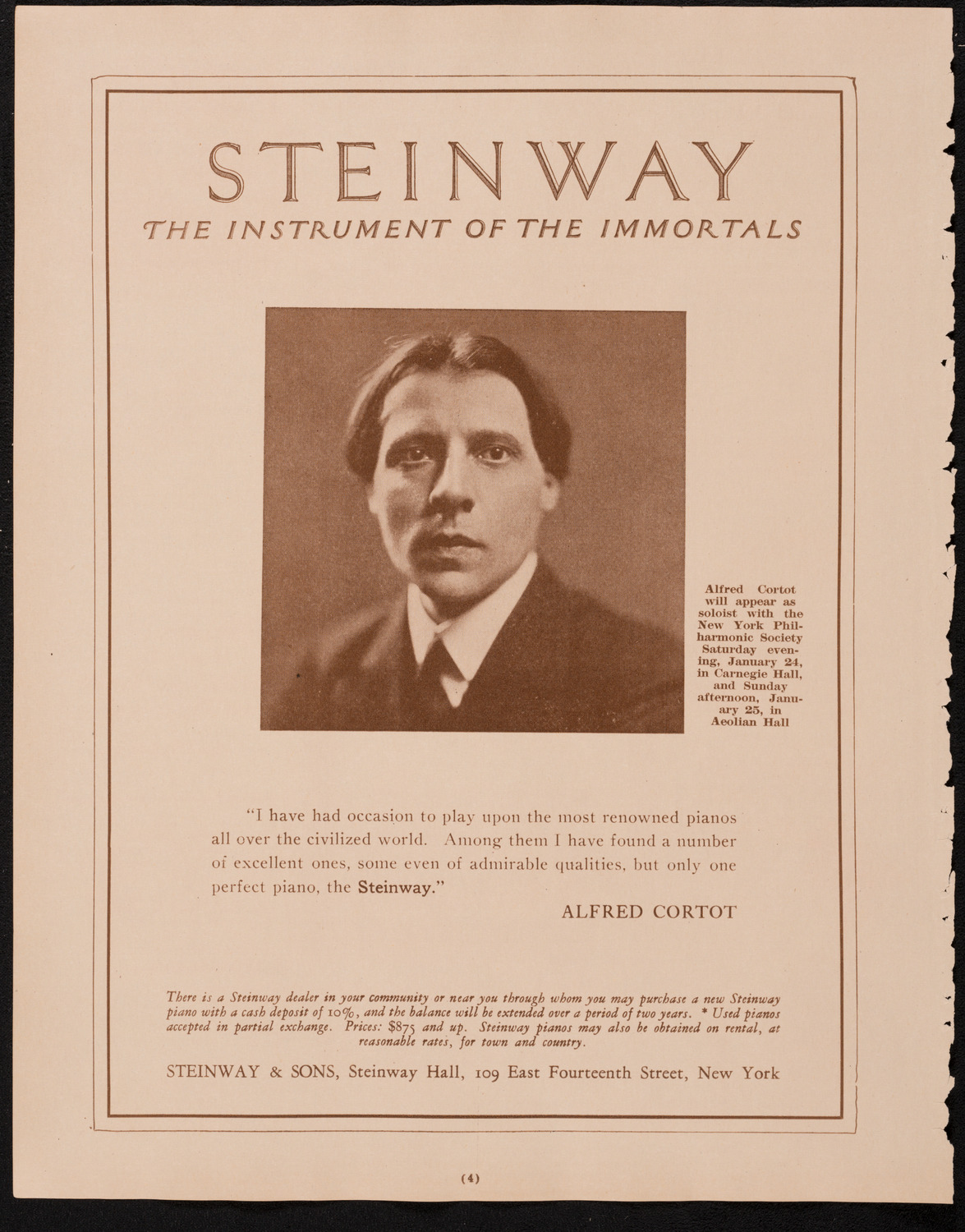 New York Symphony Orchestra, January 23, 1925, program page 4