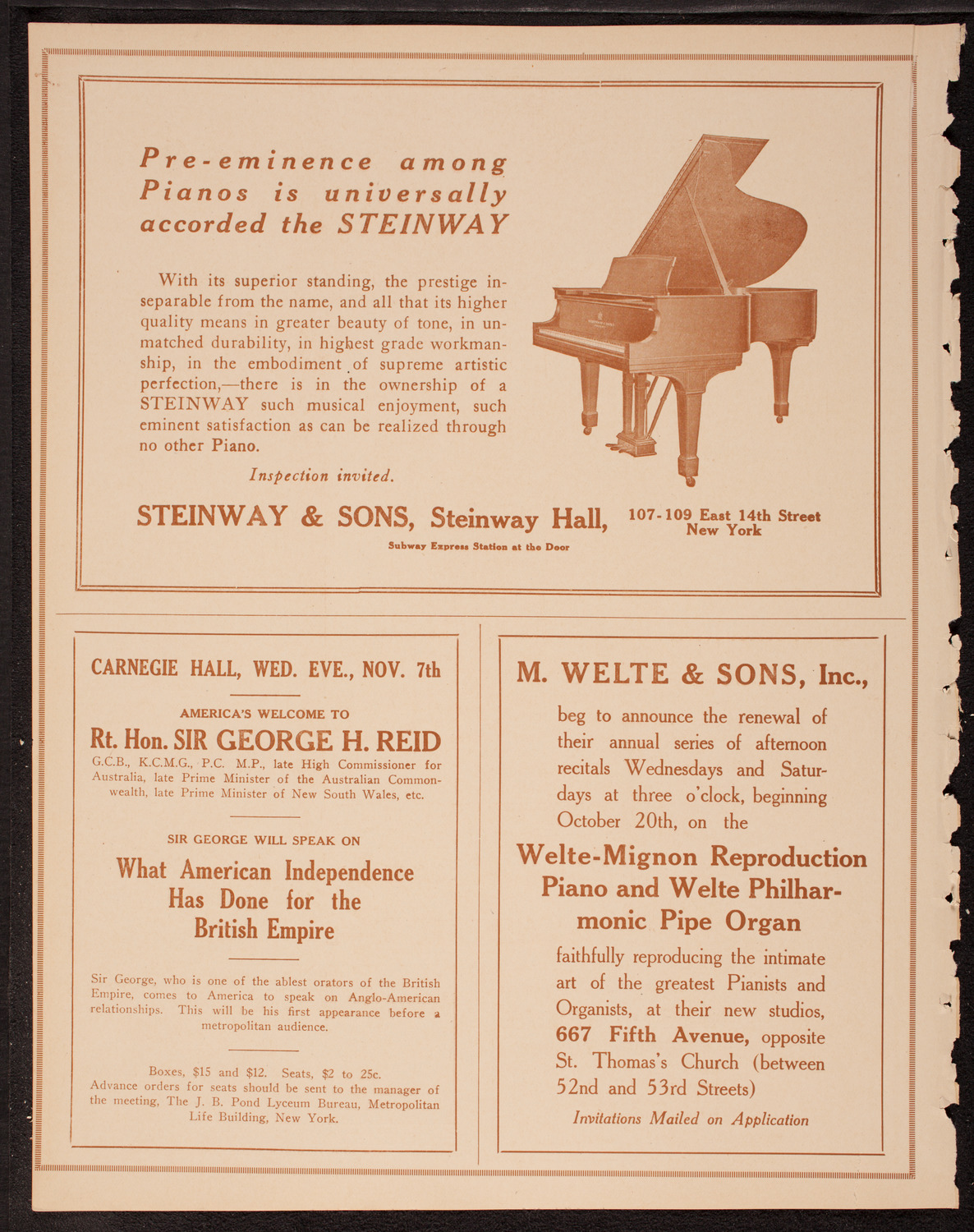 Meeting: The Humanitarian Cult, November 5, 1917, program page 4