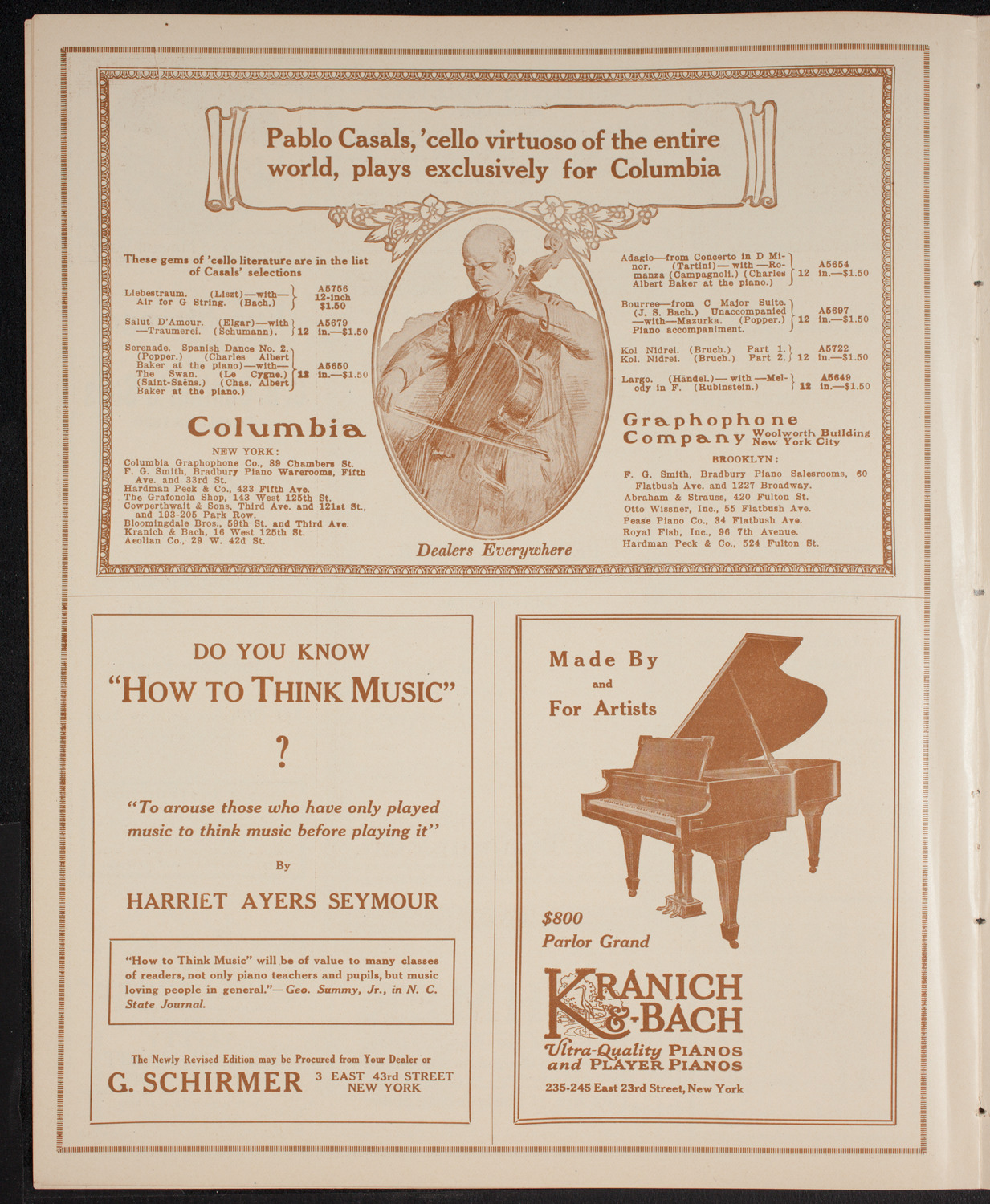 Julia Culp, Contralto, and Percy Grainger, Piano, April 11, 1916, program page 6