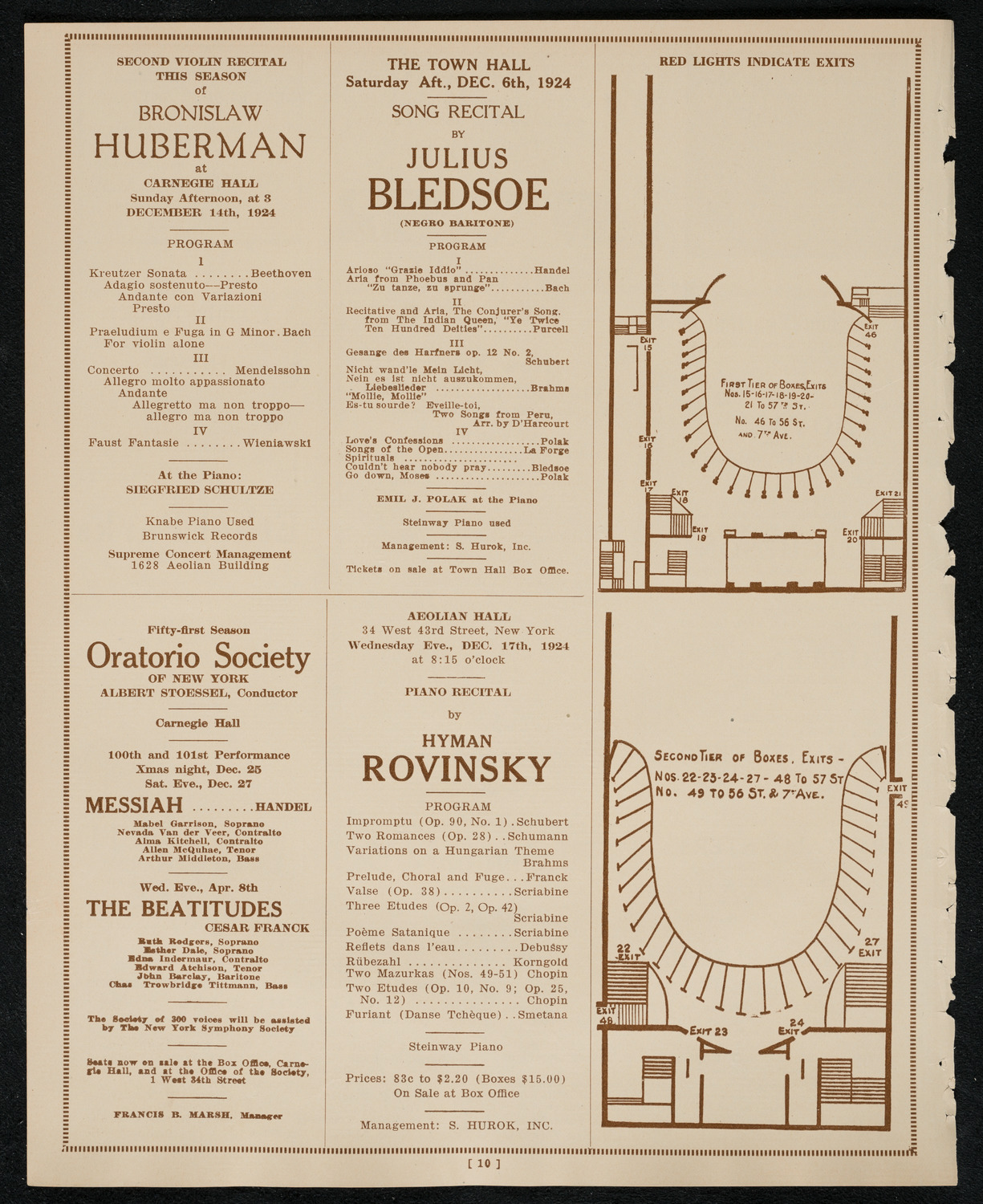 New York Philharmonic, December 5, 1924, program page 10