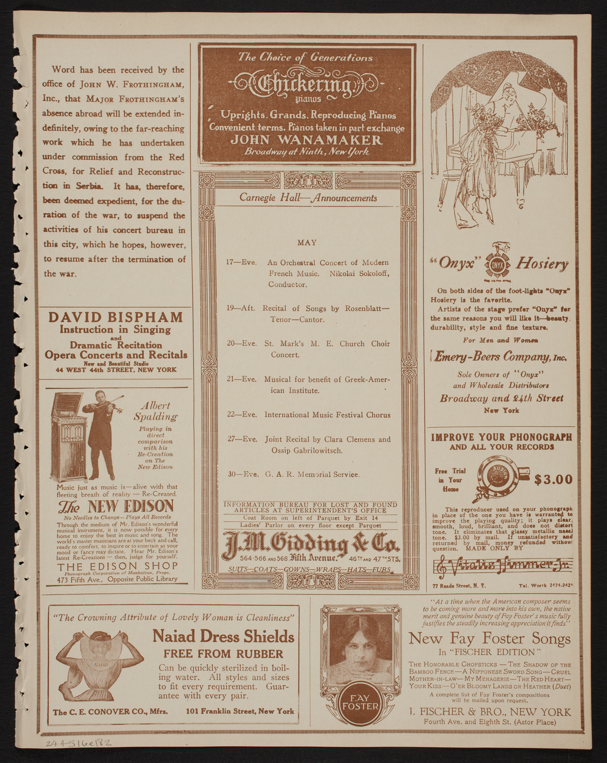 Graduation: College of Pharmacy of the City of New York, May 16, 1918, program page 3