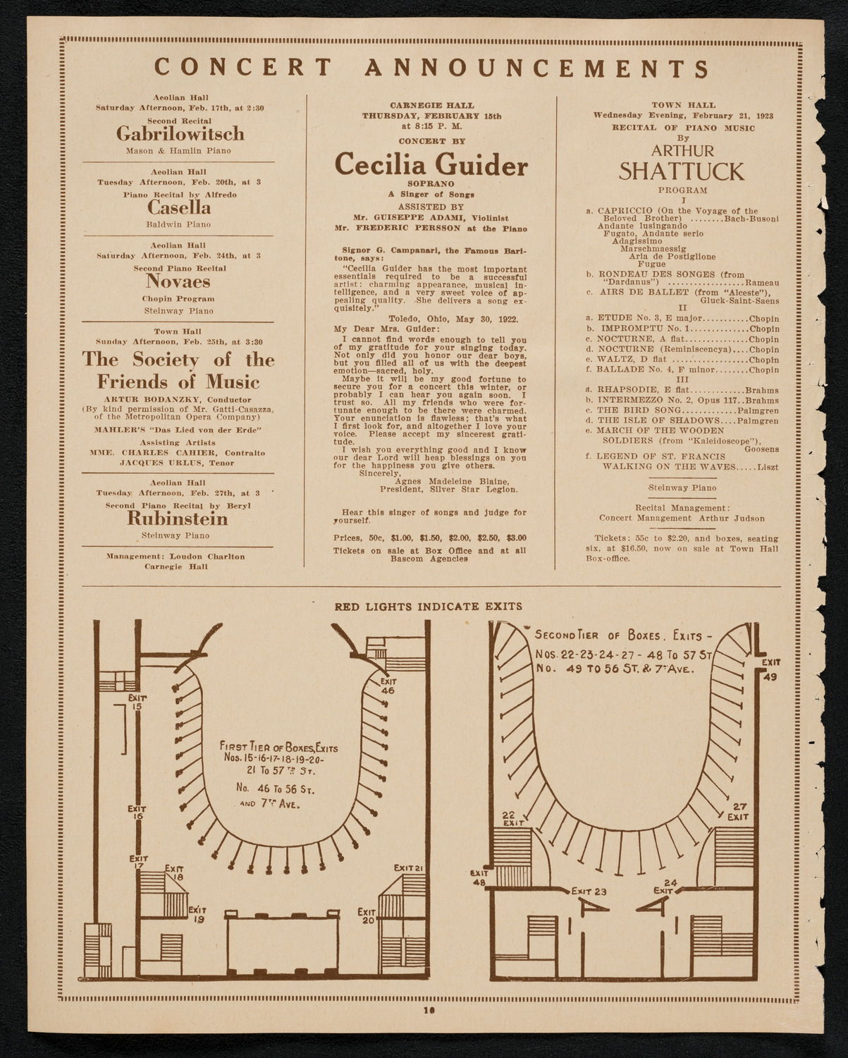 Mabel Garrison, Soprano, February 12, 1923, program page 10