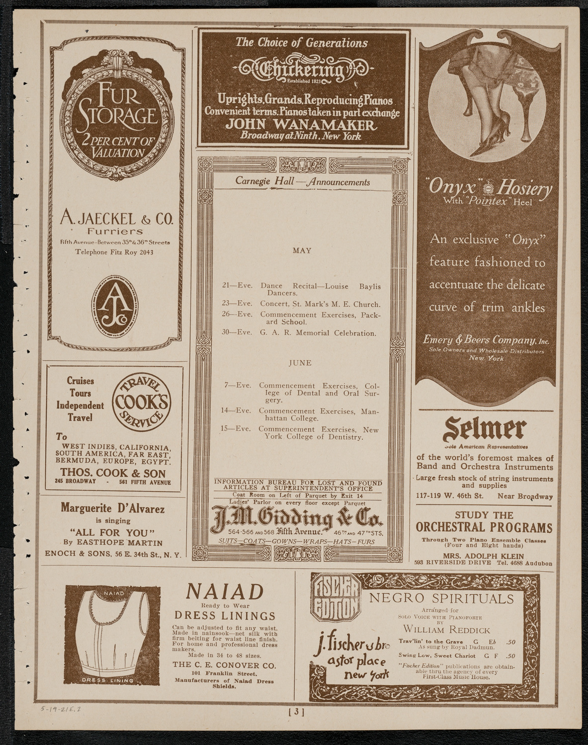 Graduation: College of Pharmacy of the City of New York, May 19, 1921, program page 3