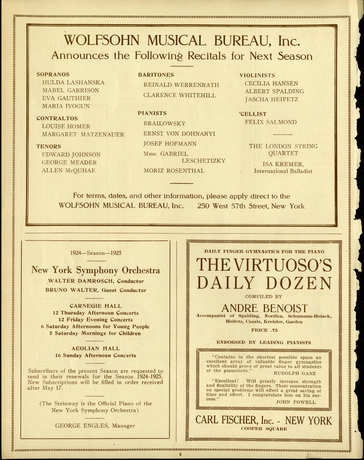 Rt. Rev. Monsignor R. Barry-Doyle: The Call of the East, April 16, 1924, program page 8