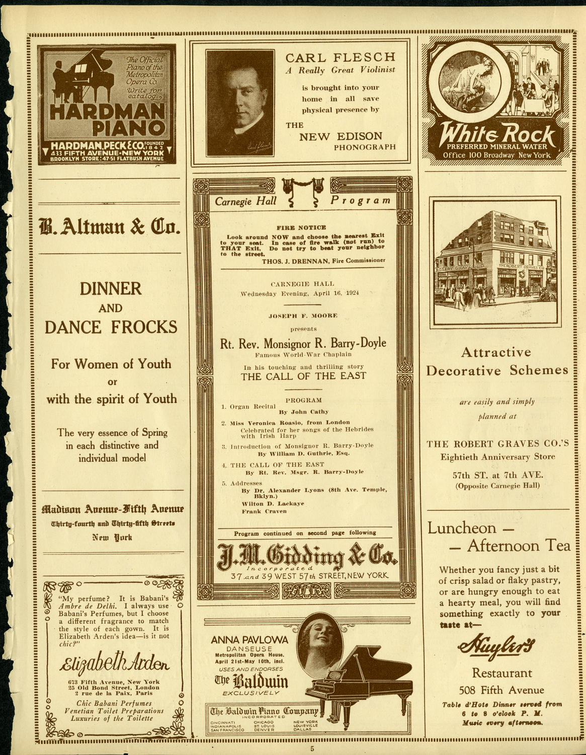 Rt. Rev. Monsignor R. Barry-Doyle: The Call of the East, April 16, 1924, program page 5