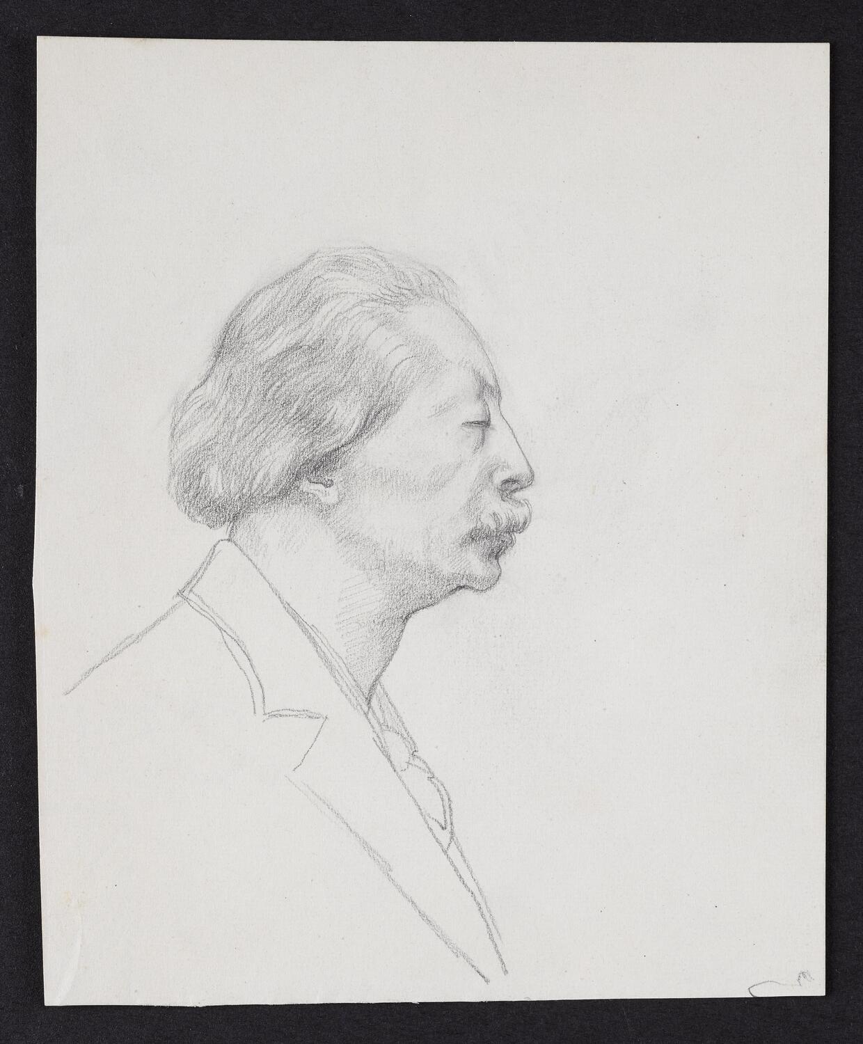 Sketch of Arturo Toscanini in profile facing right