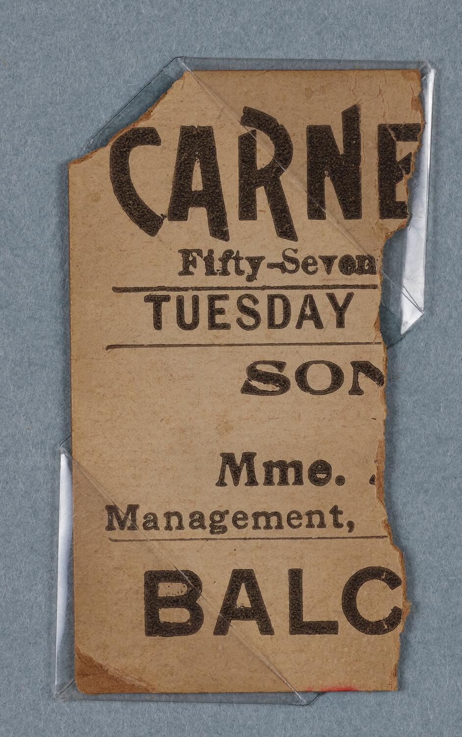 Ticket stub, undated
