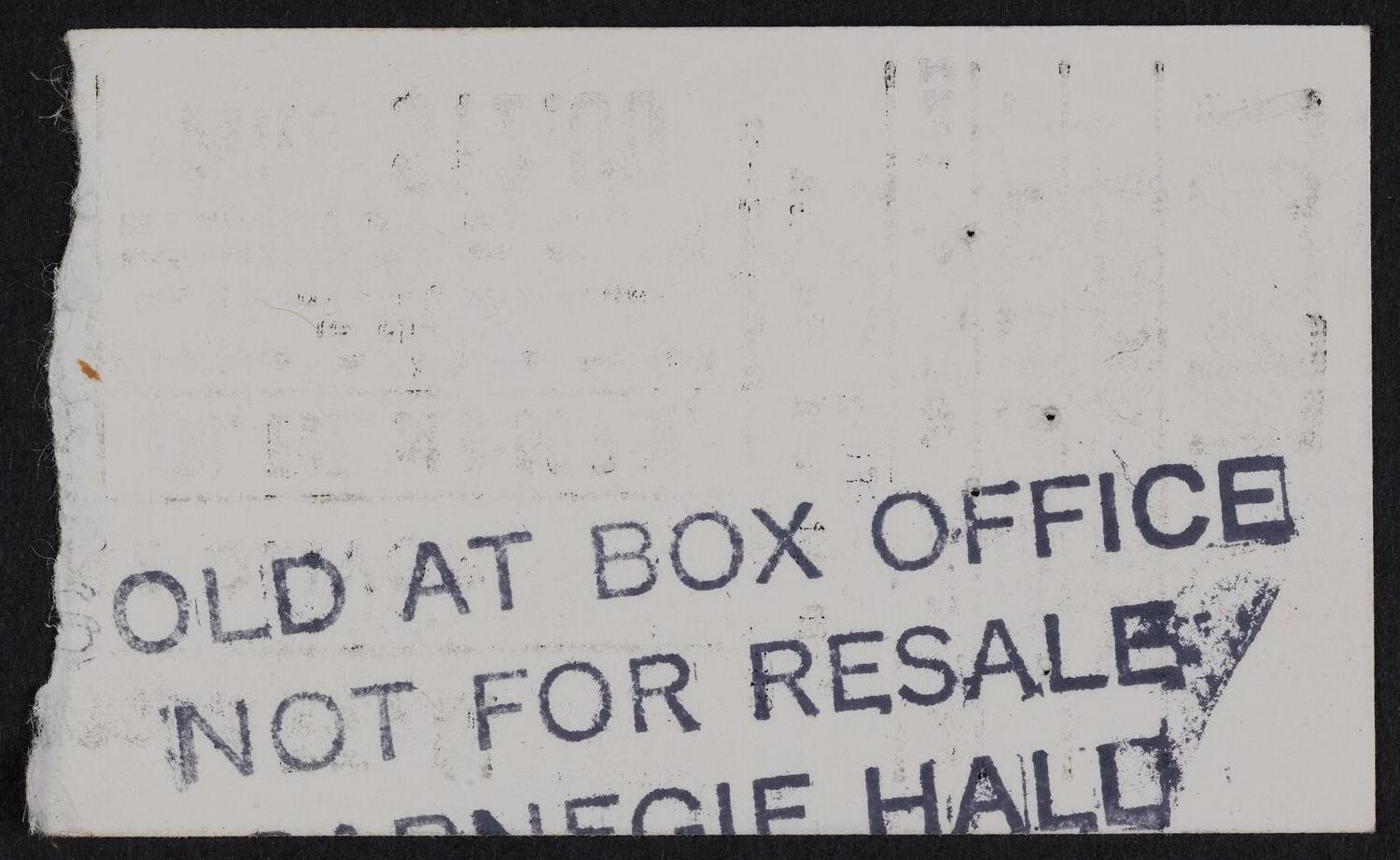 Ticket for Jane Olivor, July 9, 1982 (back)