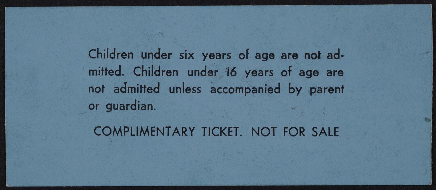 Ticket for Julie and Carol at Carnegie Hall: Rehearsal, March 5, 1962 (back)