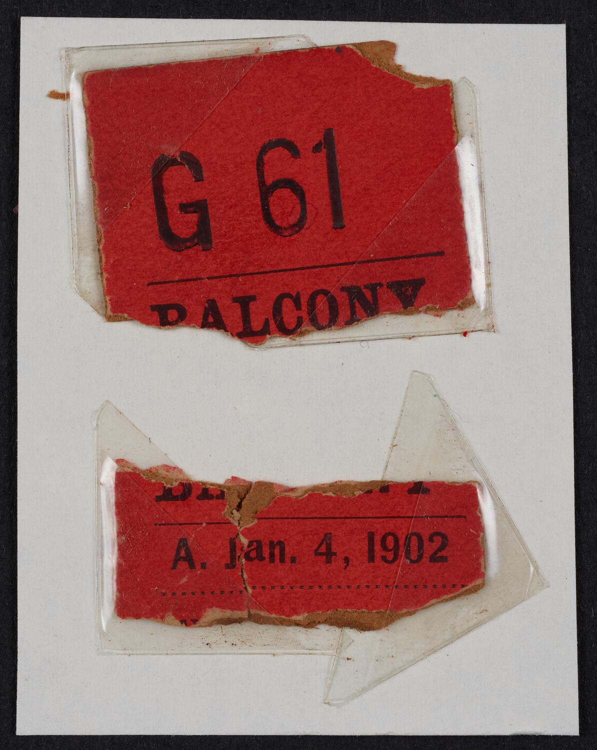 Ticket for Symphony Concert for Young People, January 4, 1902 (front)