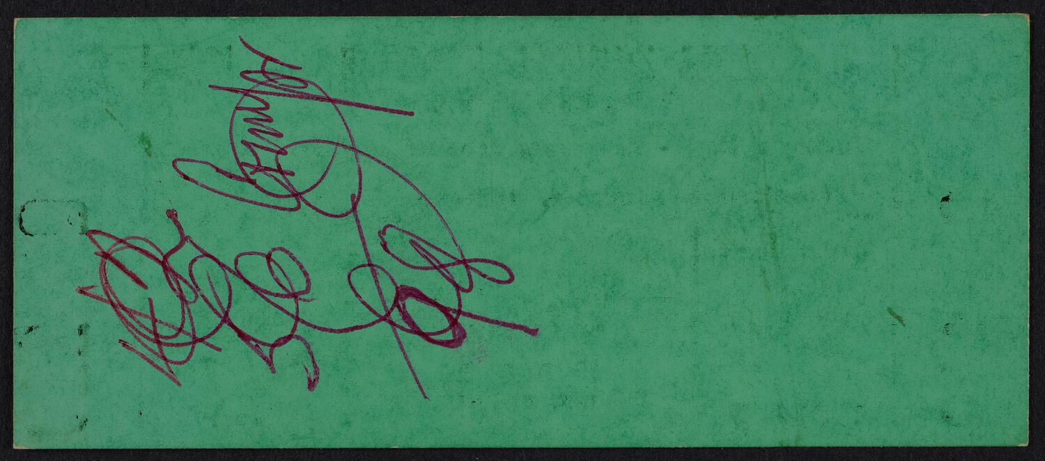 Ticket for Montserrat Alavedra, March 17, 1969 (back)