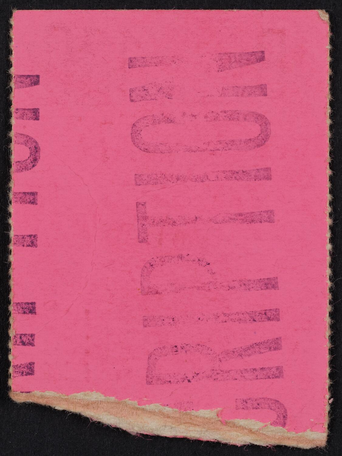 Ticket for Marilyn Horne, April 16, 1972 (back)