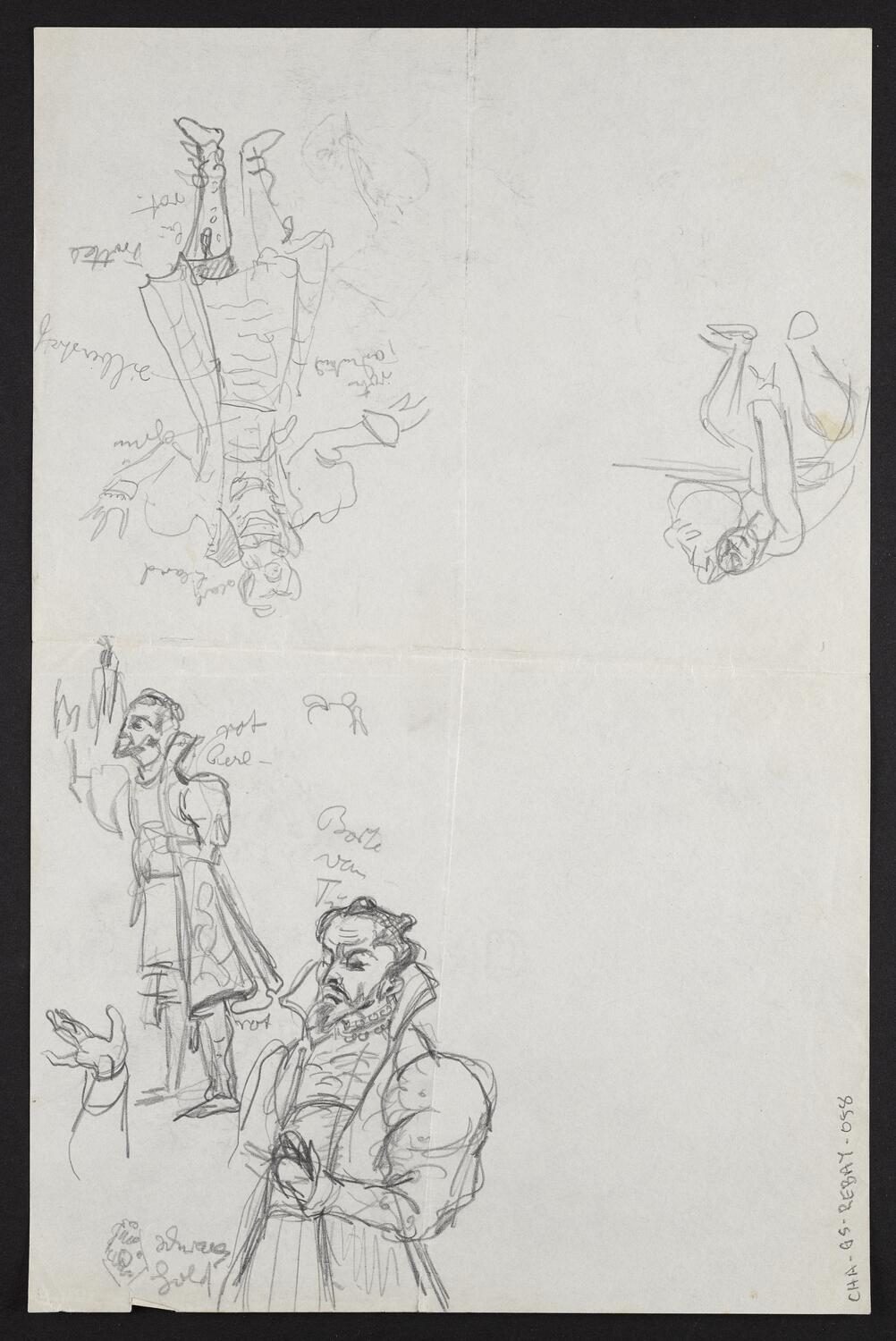 Sketches of performers in Mussorgsky's 'Boris Godunov'