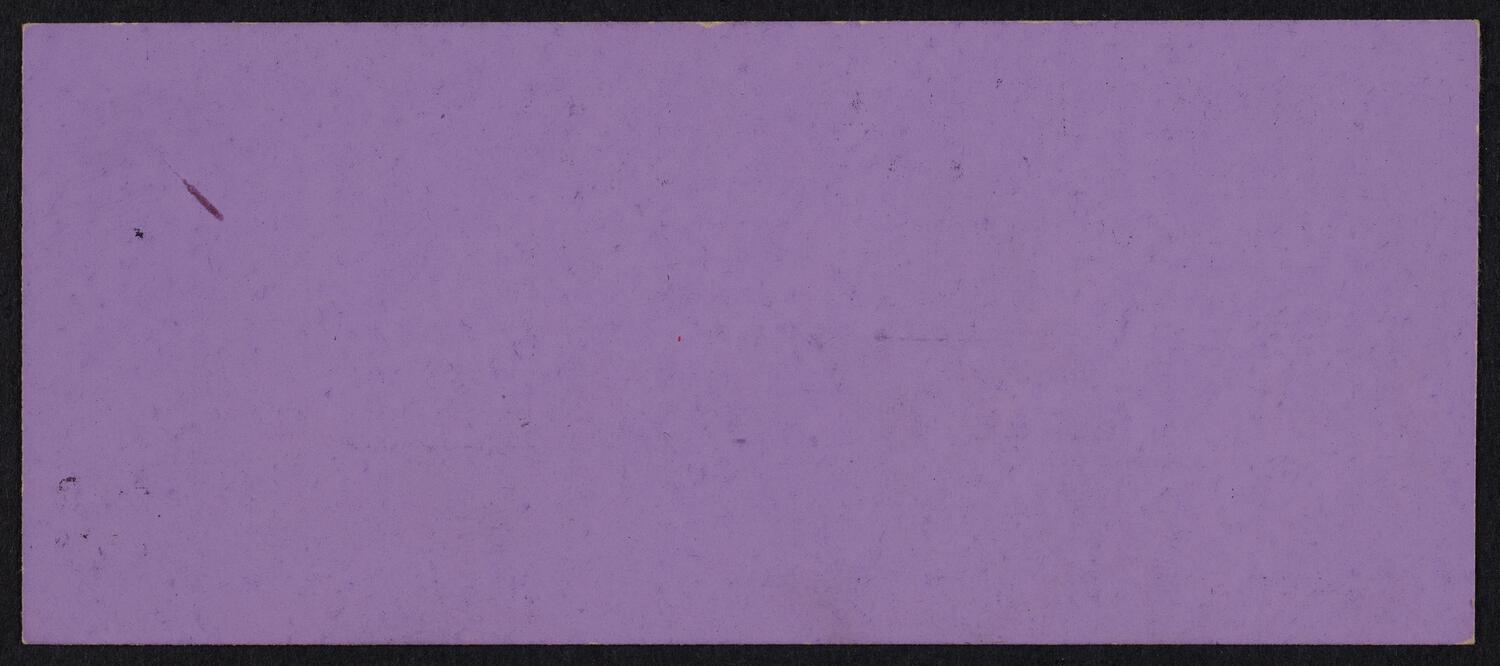 Ticket for Lecture: Count von Luckner, November 3, 1926 (back)