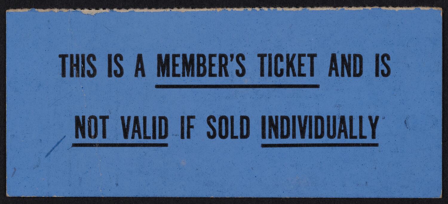 Ticket for National Orchestral Association, April 16, 1951 (back)