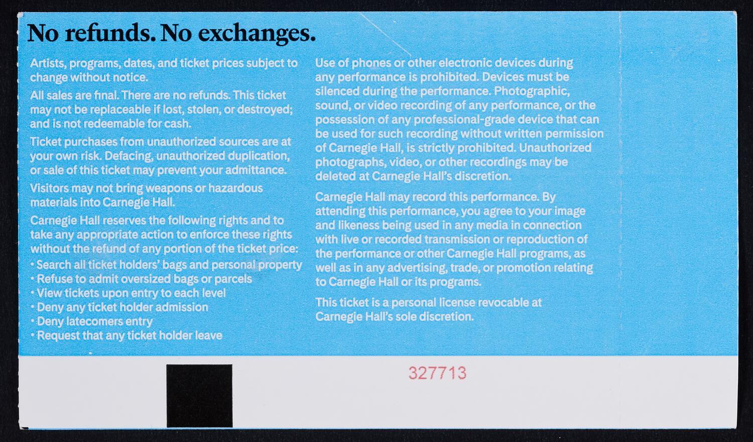 Ticket for Opening Night Gala: Los Angeles Philharmonic, October 8, 2024 (back)