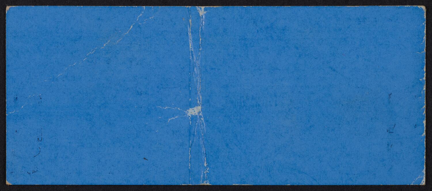 Ticket for David Bowie and The Spiders from Mars, September 28, 1972 (back)