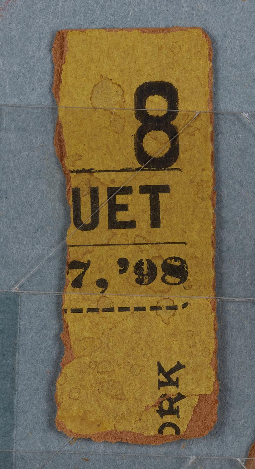 Ticket stub, 1898
