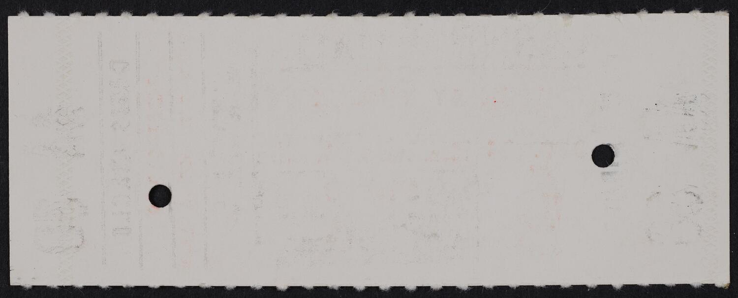 Ticket for Bach by Rosalyn Tureck, December 6, 1984 (back)