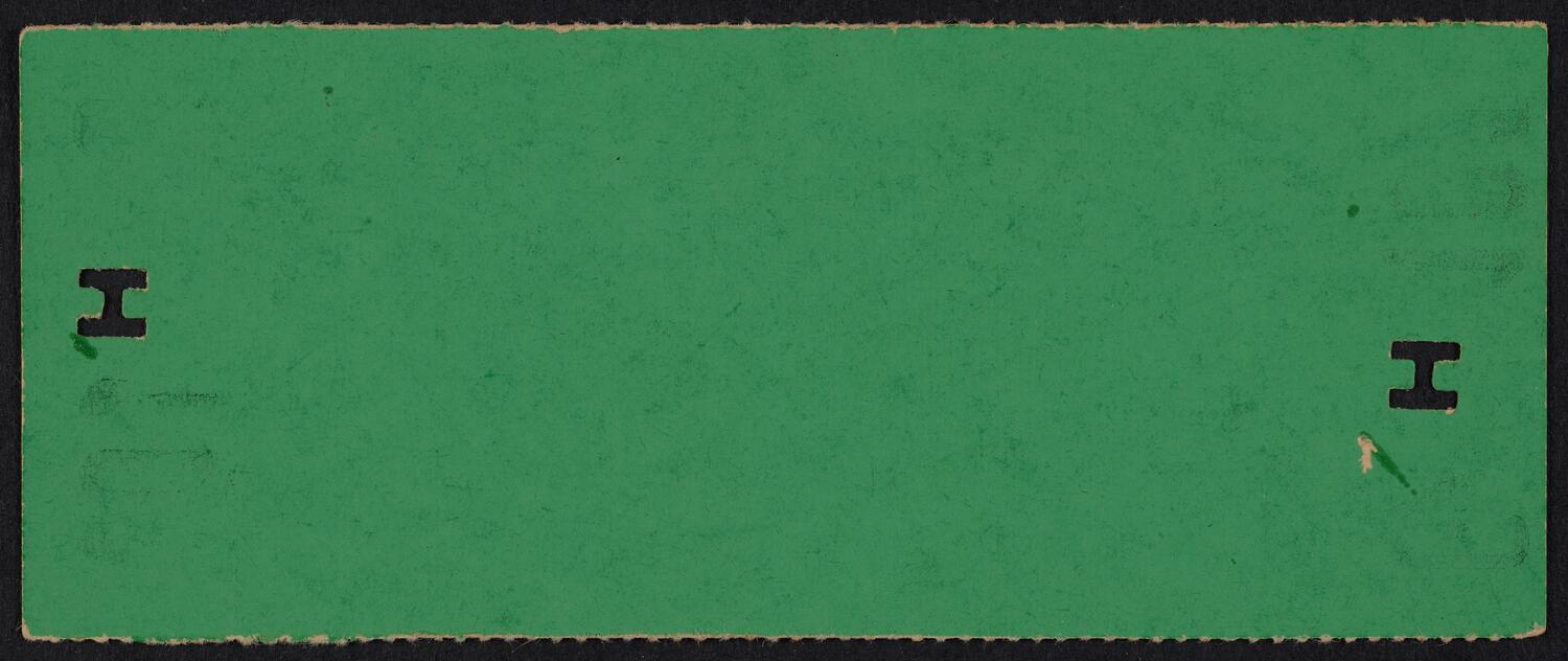 Ticket for Contemporary Chamber Music, January 25, 1963 (back)