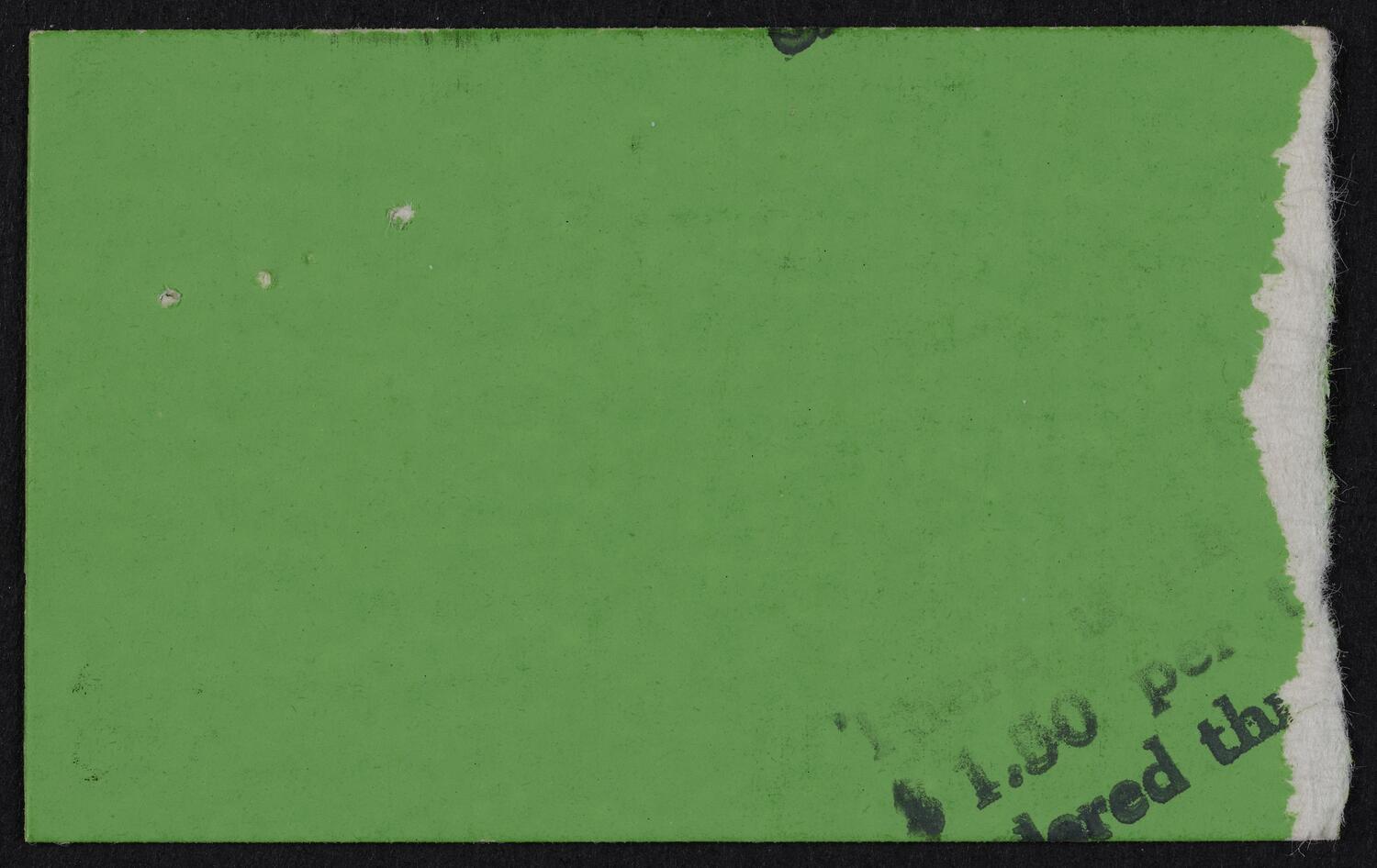 Ticket for Pete Seeger & Arlo Guthrie, November 28, 1981 (back)