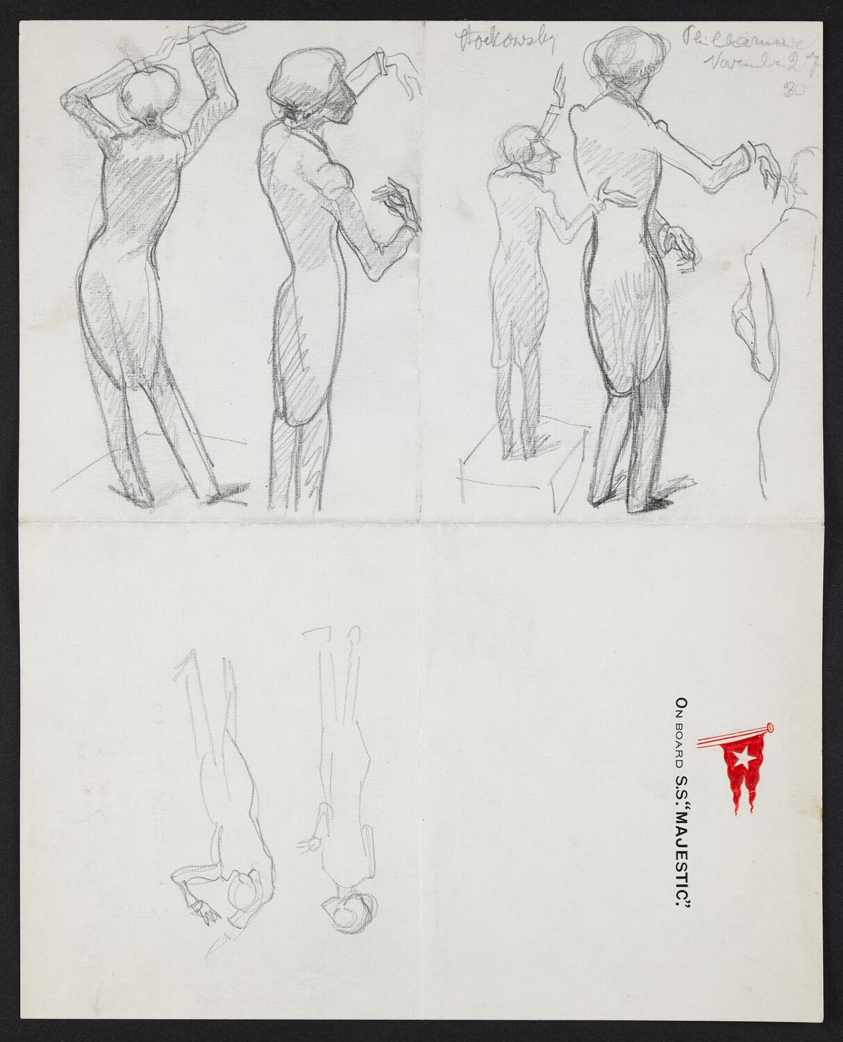 Sketches of Leopold Stokowski conducting