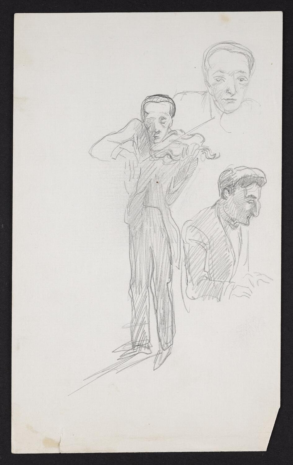 Sketches of various figures playing instruments