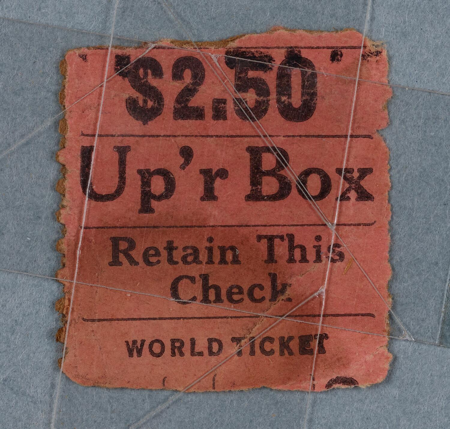Ticket stub, undated