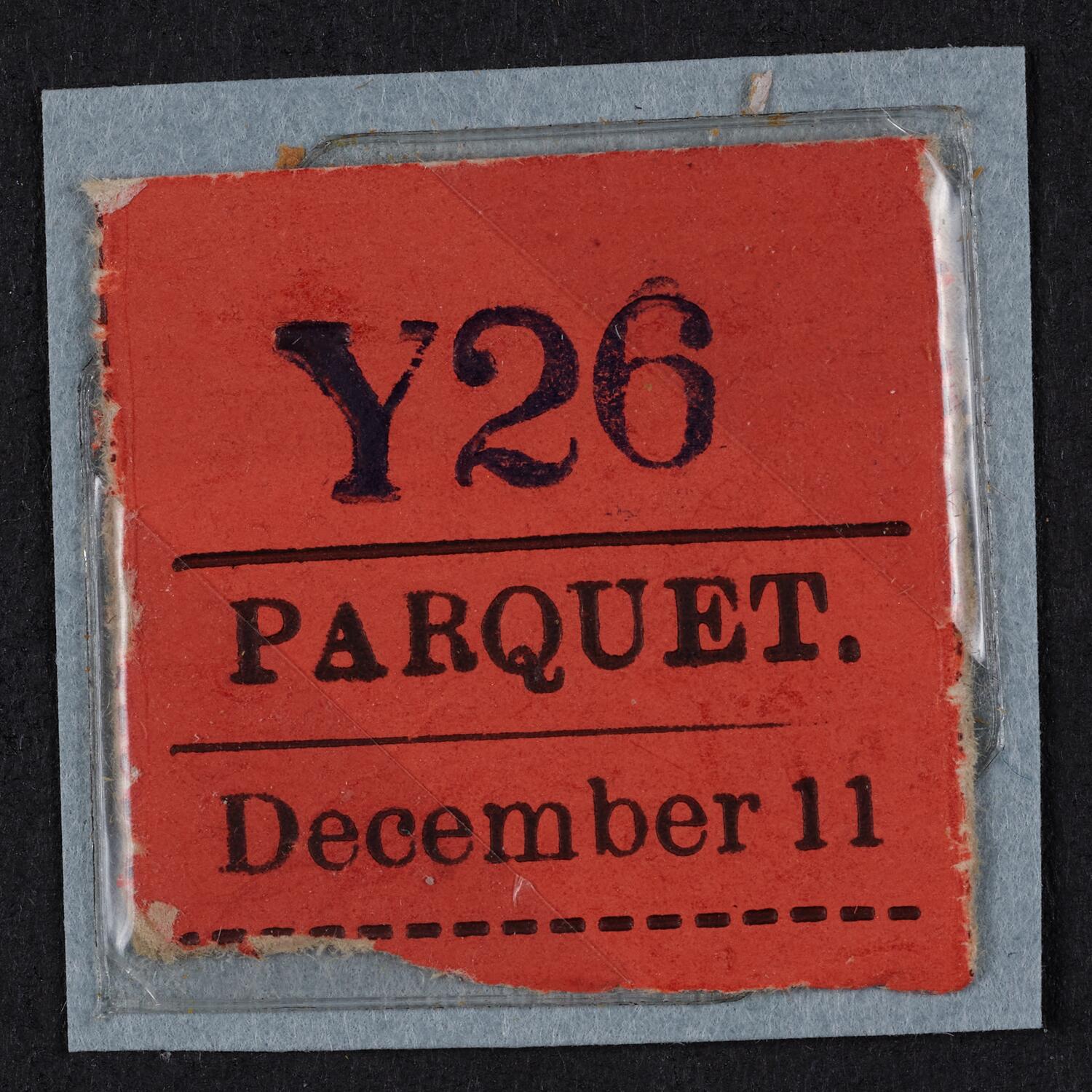 Ticket stub, December 11 (year unknown) (front)