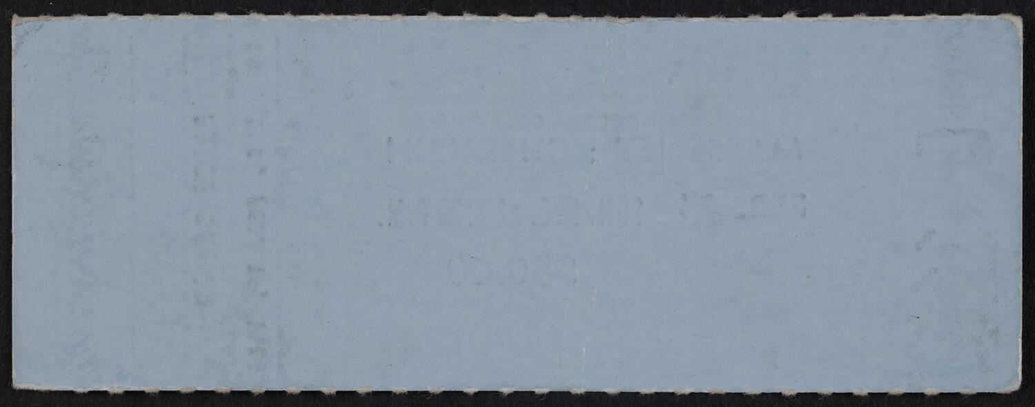Ticket for French Opera Comique: Massenet's Cherubin, February 19, 1984 (back)